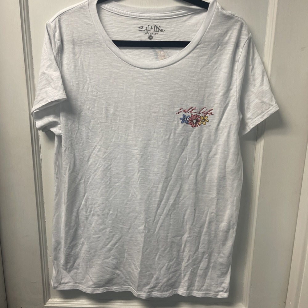 Salt Life Honu Short sleeve White Turtle Graphic Tee Size Large